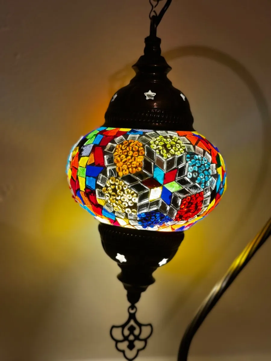 Handmade Turkish Mosaic Lamp, Stunning Artisan - Image 1