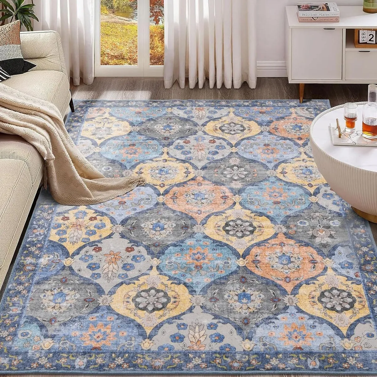 Vintage Rug Washable Rugs Living Room Non - Image 1