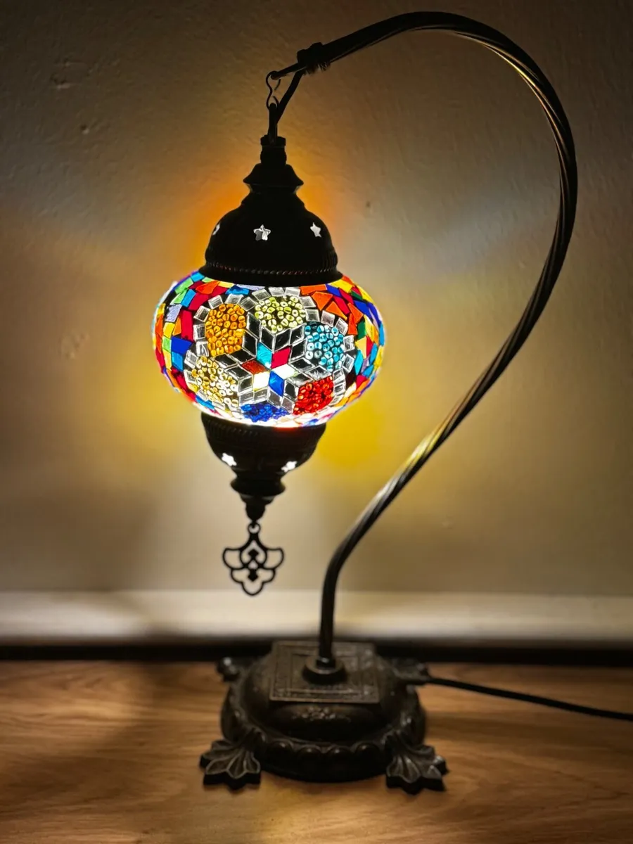 Handmade Turkish Mosaic Lamp, Stunning Artisan - Image 2