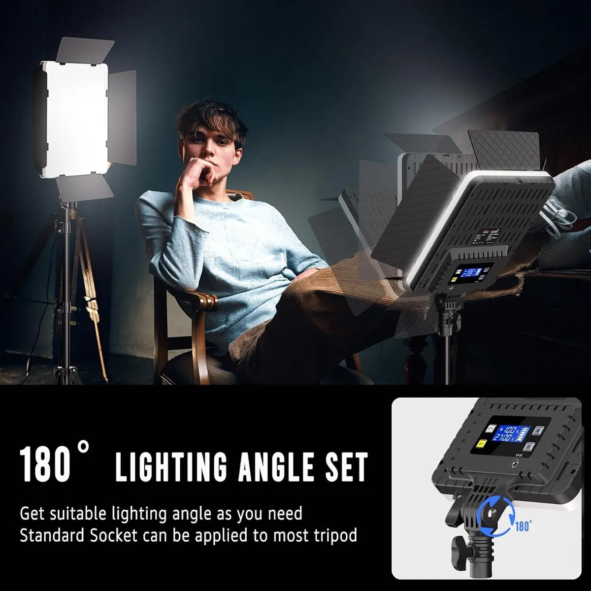 Lighting Bi-Colour Studio Lights -6500K 36W - Image 4