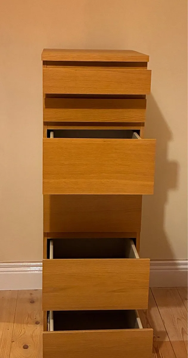 Malm chest of 6 drawers with mirror - Image 3