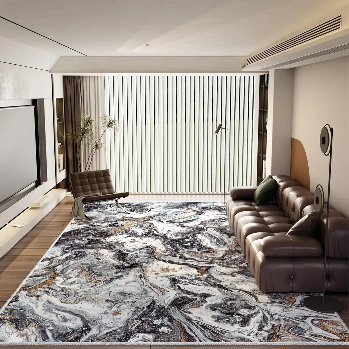 Washable Abstract Area Rug - Image 1