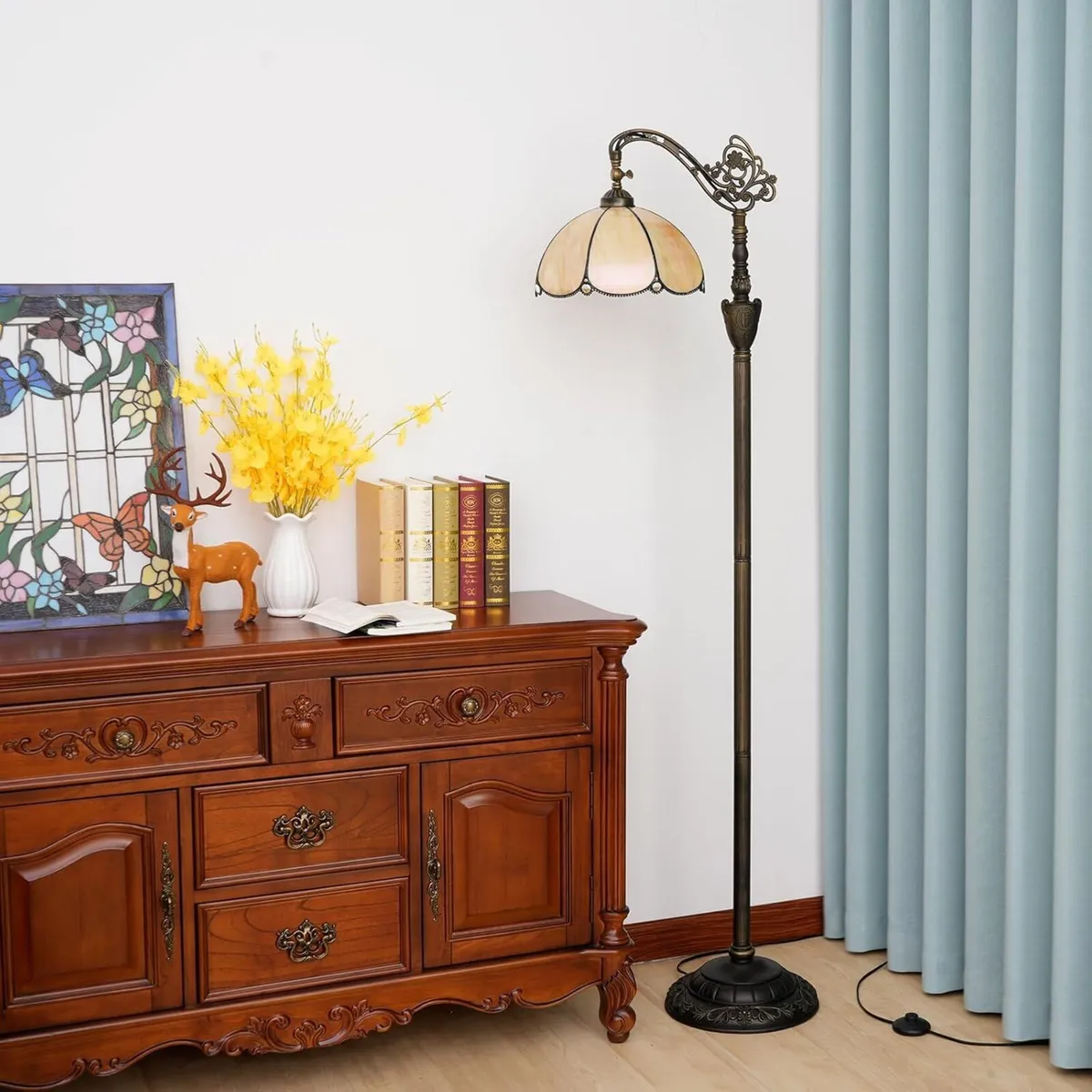 Tiffany Floor Lamp with Angle Adjustable Stained - Image 3