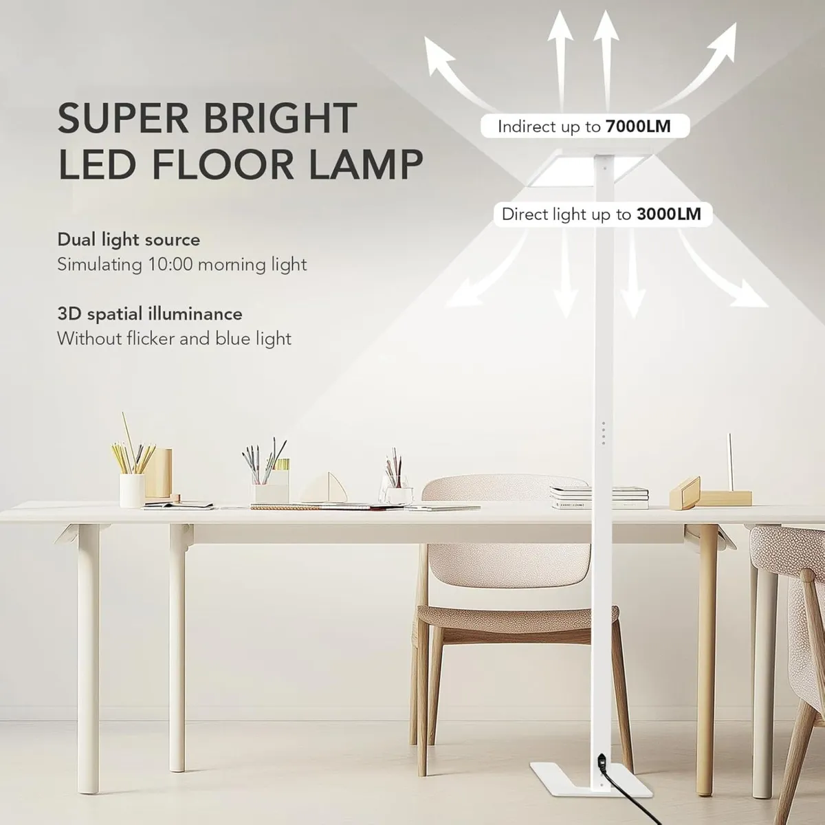 LED Floor Lamp 10000lm Full Spectrum Eye-Care - Image 2
