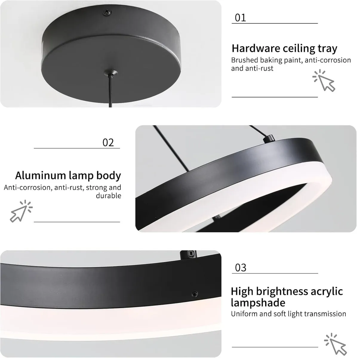 Round Pendant Light Brightness Adjustable - Image 4