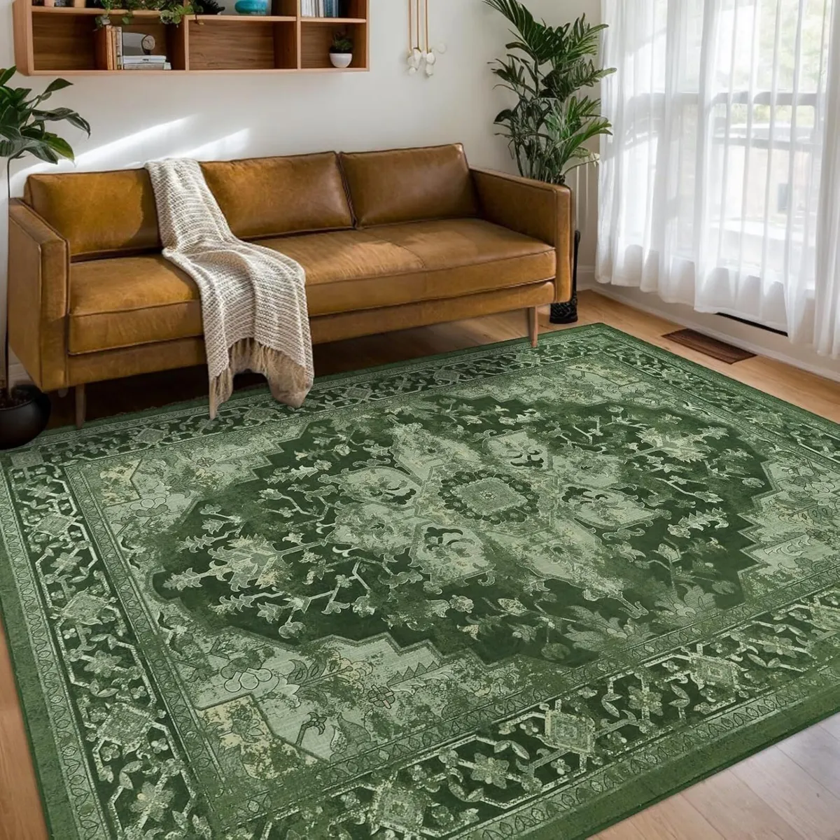 Vintage Rugs Living Room Washable Rug Boho - Image 1