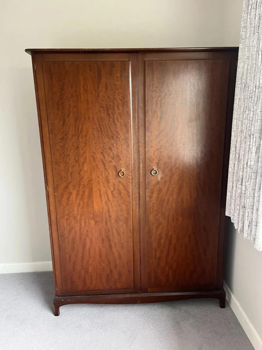 Vintage Double Door Wooden Wardrobe / Armoire - Image 2