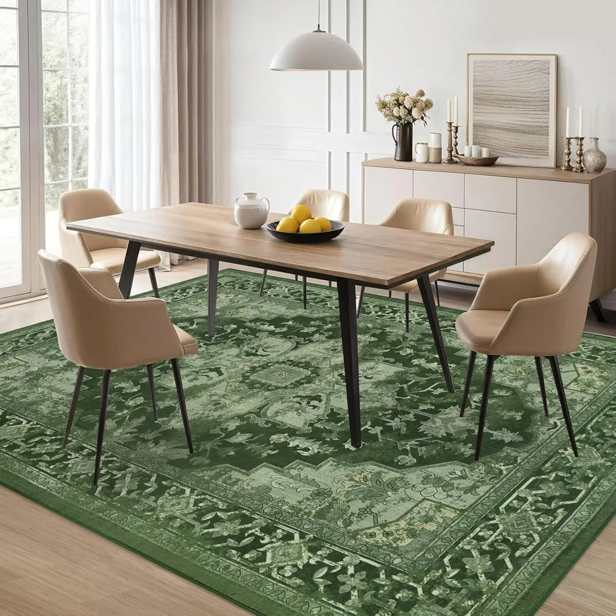 Vintage Rugs Living Room Washable Rug Boho - Image 3