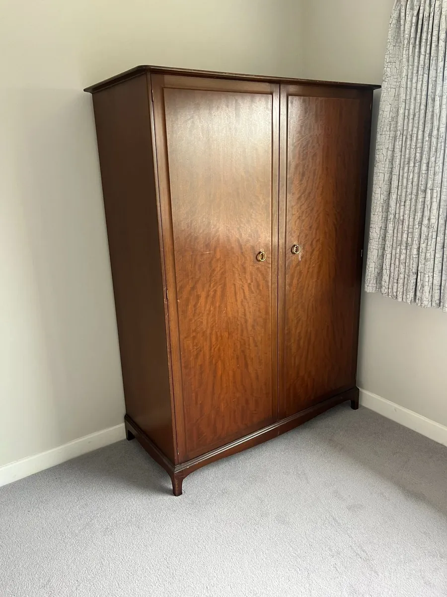 Vintage Double Door Wooden Wardrobe / Armoire - Image 3