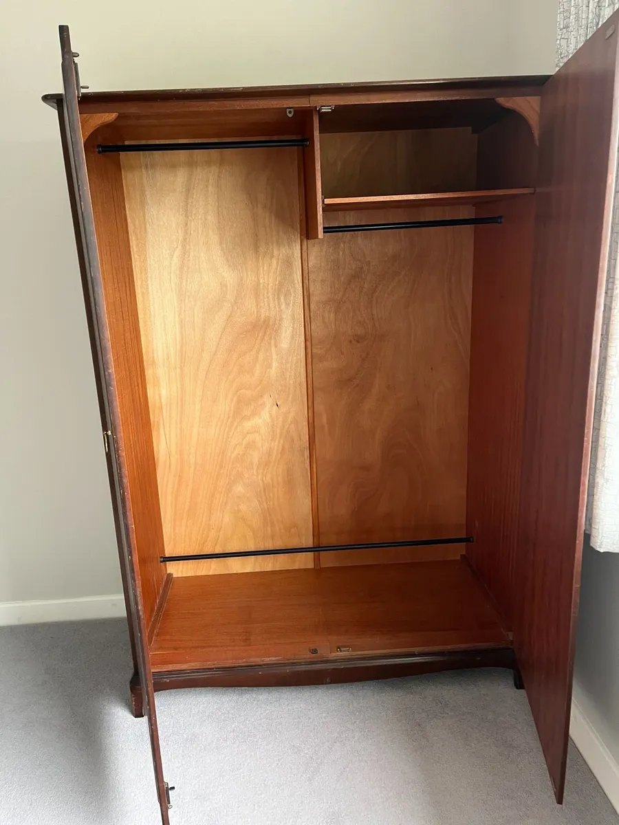 Vintage Double Door Wooden Wardrobe / Armoire - Image 4