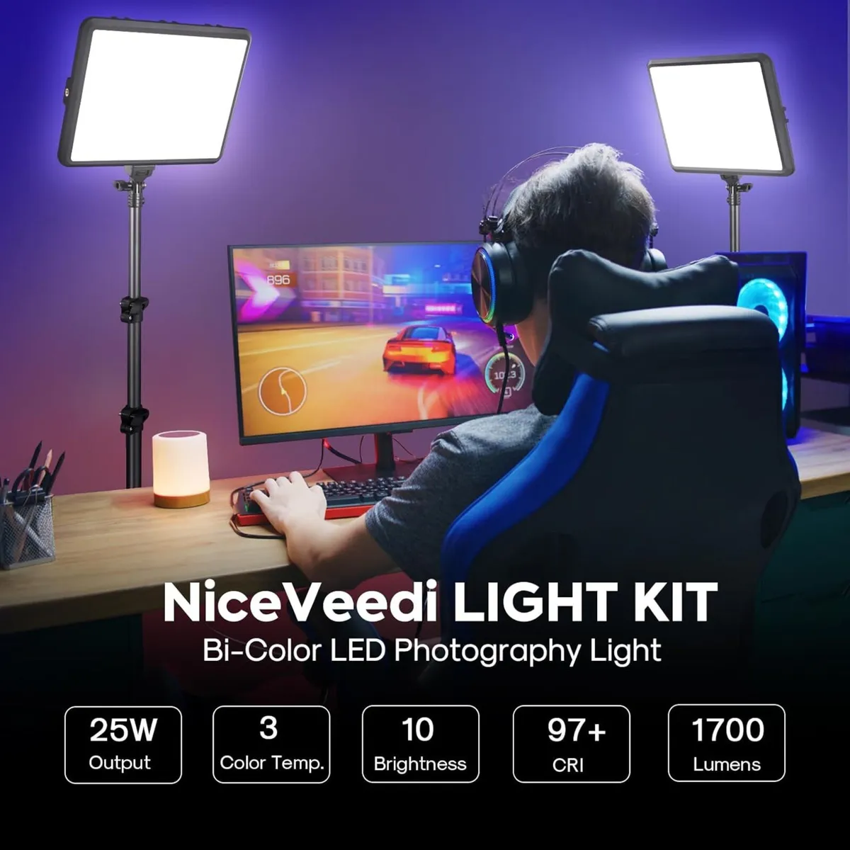 25W Photography Lighting 185CM 2-Pack LED Video - Image 2