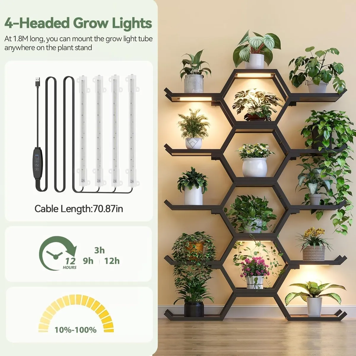 Plant Stand Indoor with Grow Lights 5 Tiered - Image 3