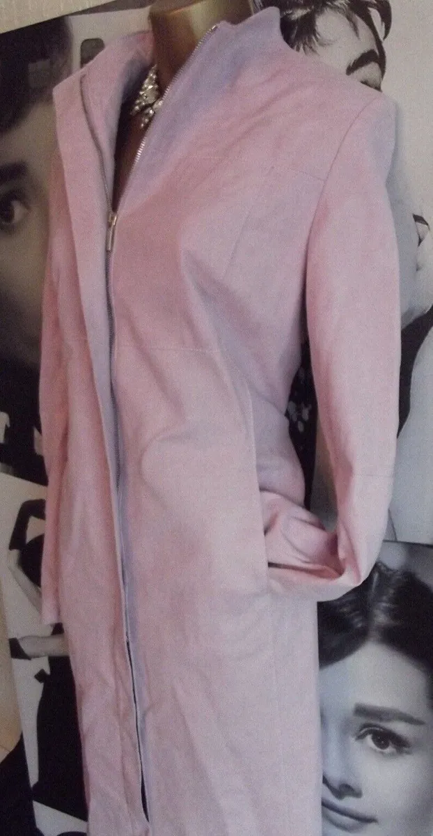 Karen Millen Dusky Pink Suede Effect Coat - Image 1