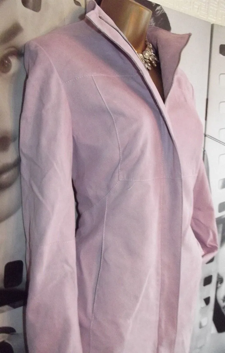 Karen Millen Dusky Pink Suede Effect Coat - Image 3
