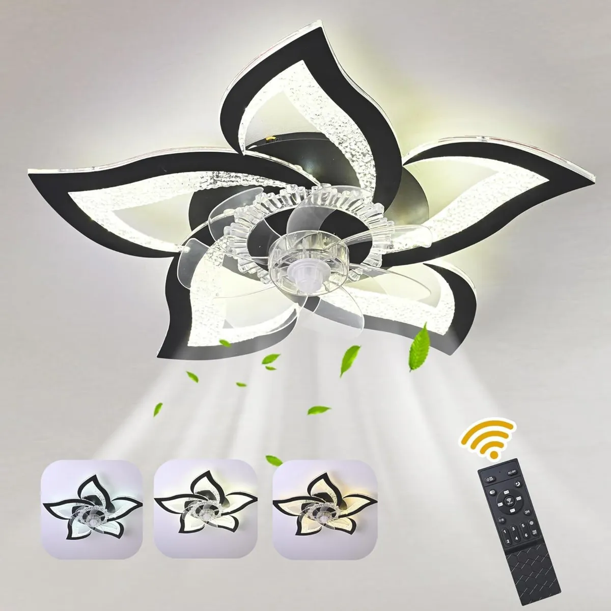 Ceiling Fan with Light and Remote 62.5CM LED - Image 1