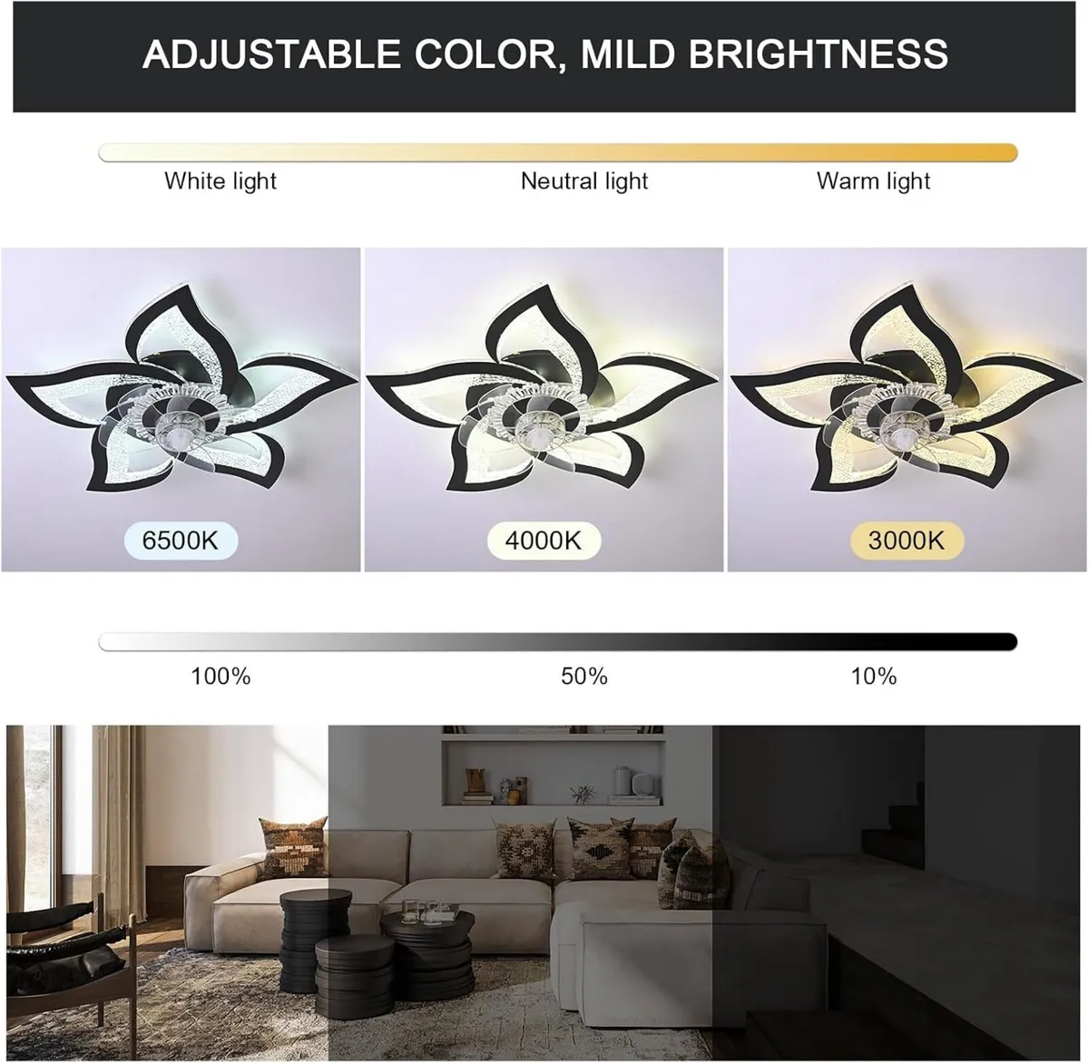 Ceiling Fan with Light and Remote 62.5CM LED - Image 4