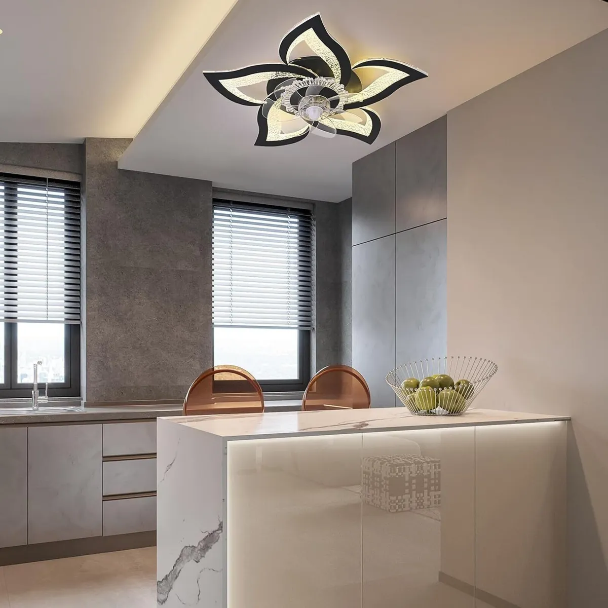 Ceiling Fan with Light and Remote 62.5CM LED - Image 2