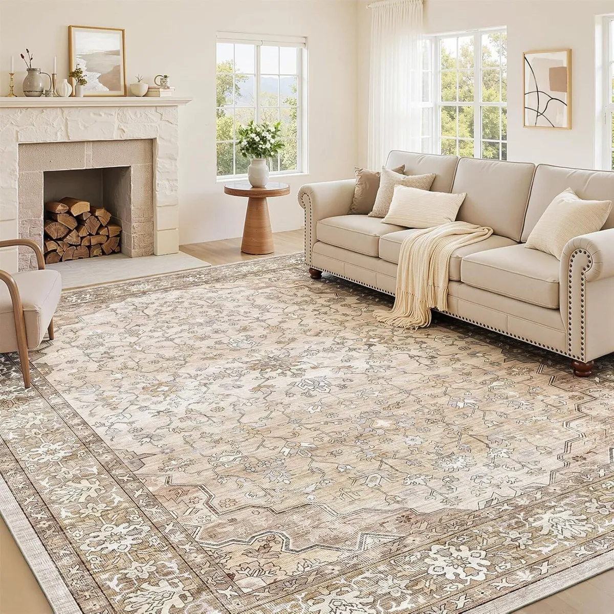 Large Rugs for Living Room Faux Wool - Image 3