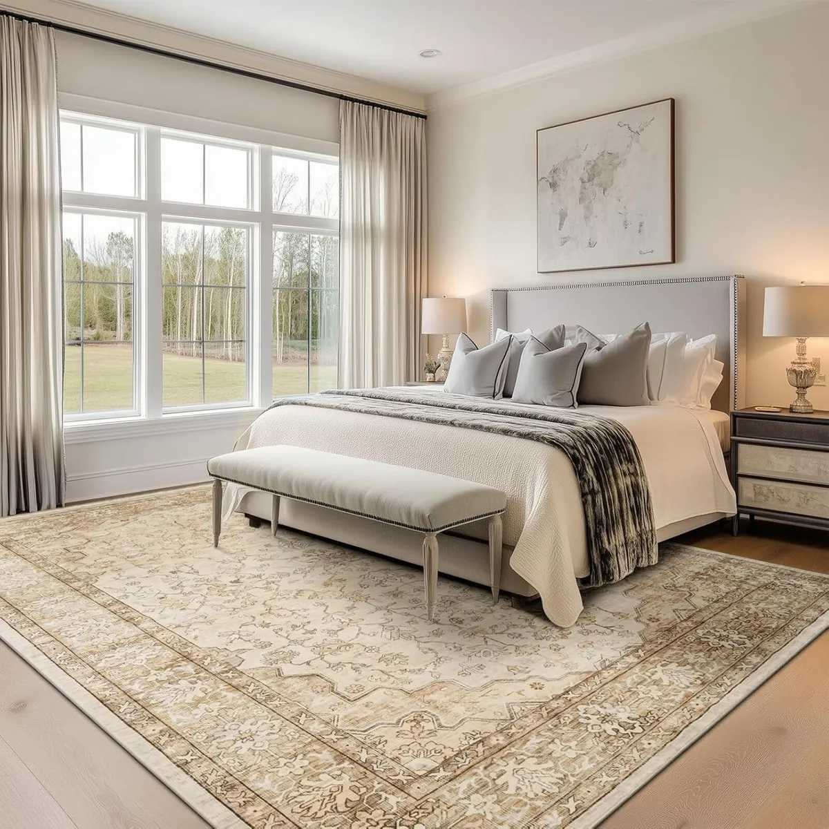 Large Rugs for Living Room Faux Wool - Image 4