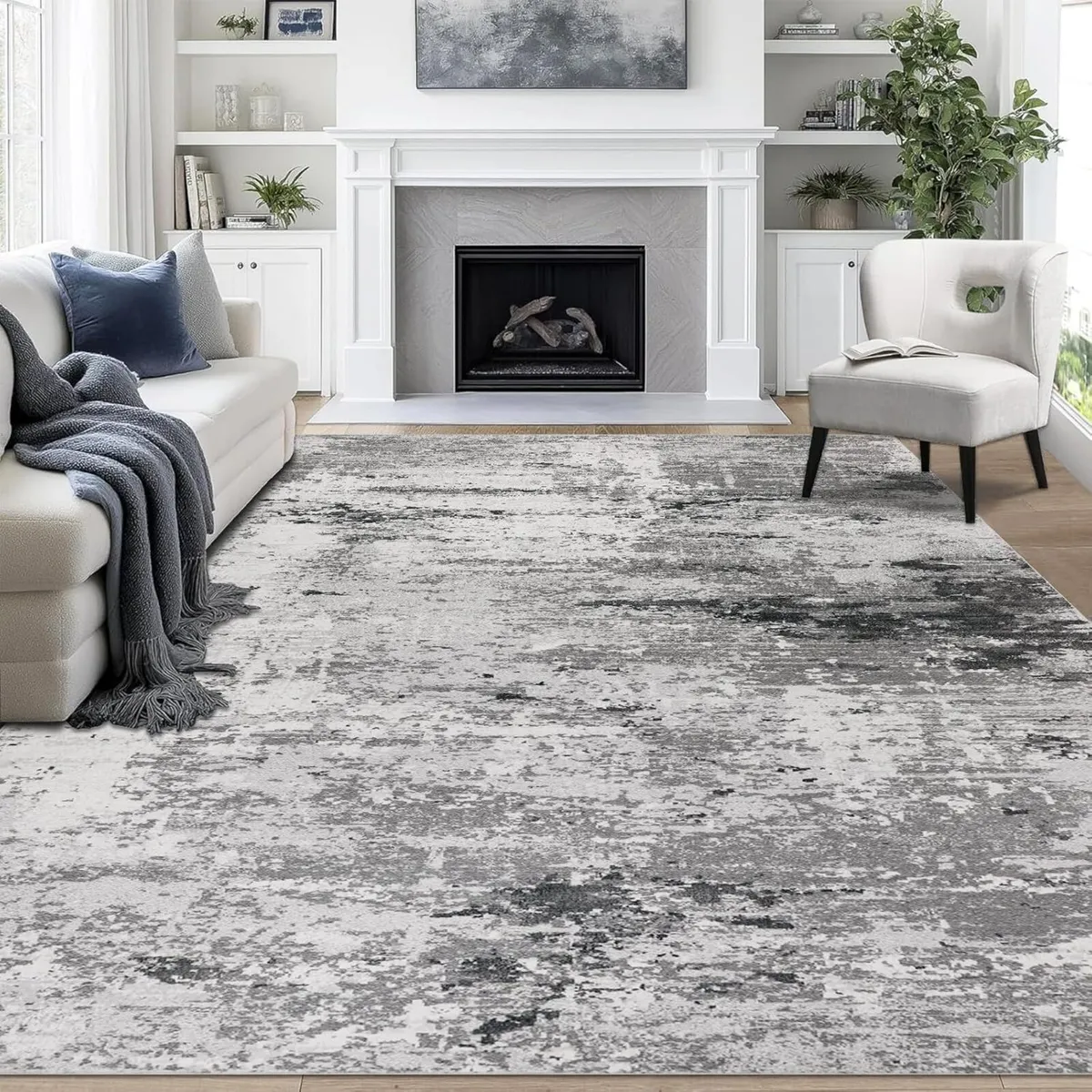 Washable Rugs Living Room Large Ultra Thin - Image 1