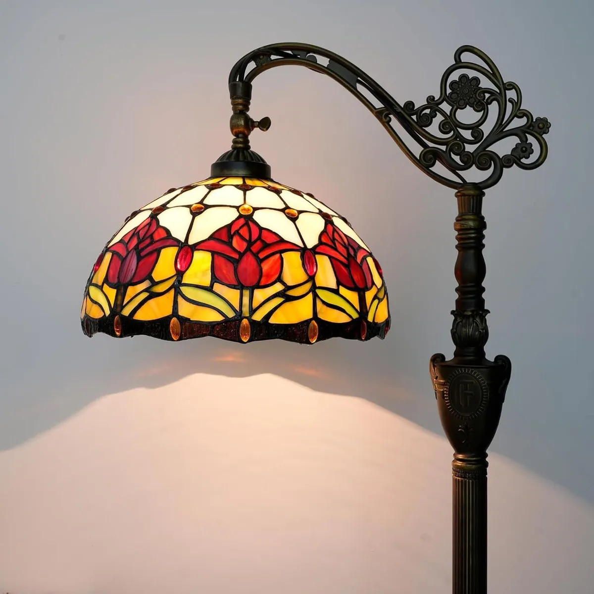 Tiffany Floor Lamp Vintage Standing Tulip Style - Image 1
