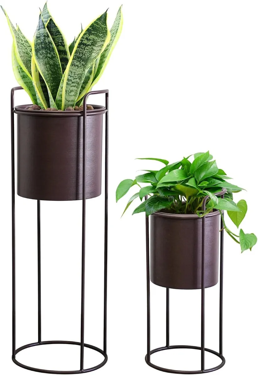 Metal Planter Stand with Plant Pot Flower 70 (Set - Image 1