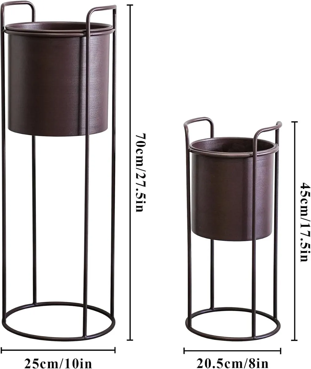 Metal Planter Stand with Plant Pot Flower 70 (Set - Image 3