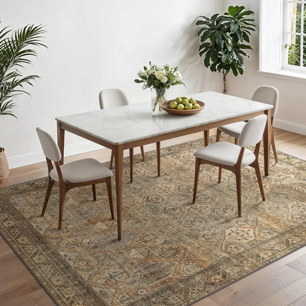 Large Rug Washable Non-Slip Living Room Boho - Image 2