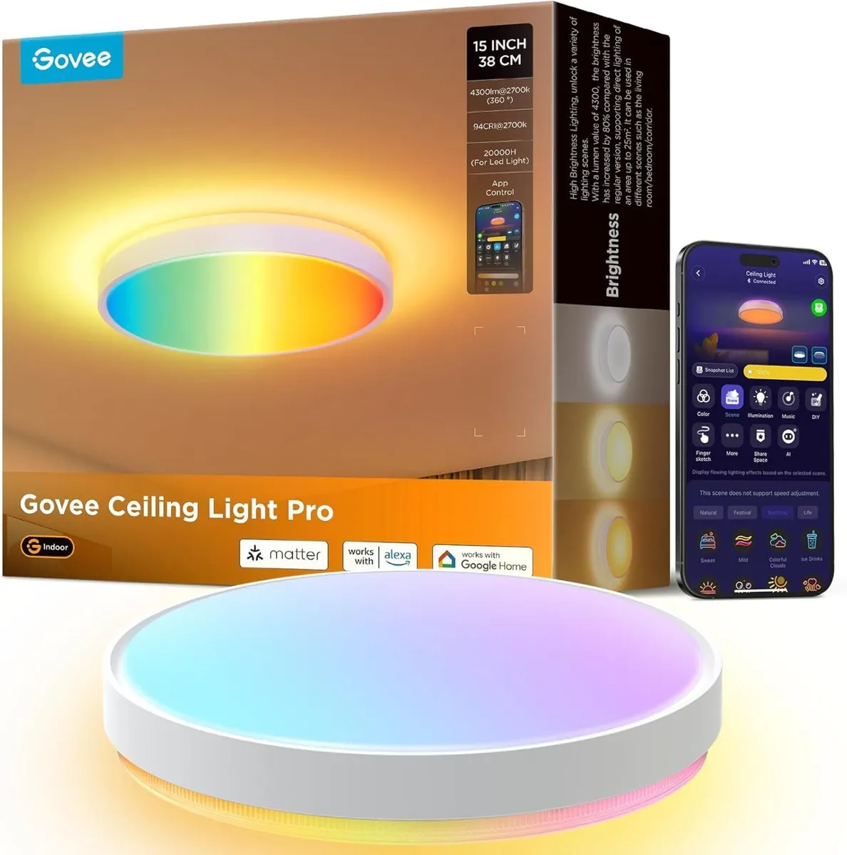 Ceiling Light 48.5W Smart LED 4300lm ø38CM Work - Image 1