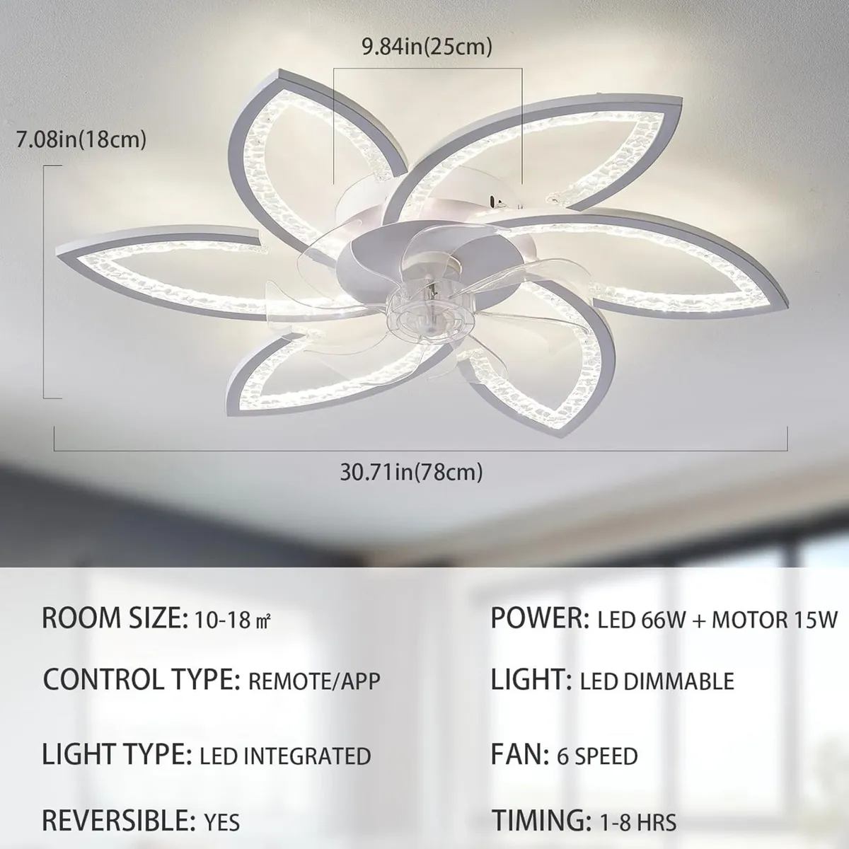 Ceiling Fans with Lights and Remote Modern Fan - Image 2