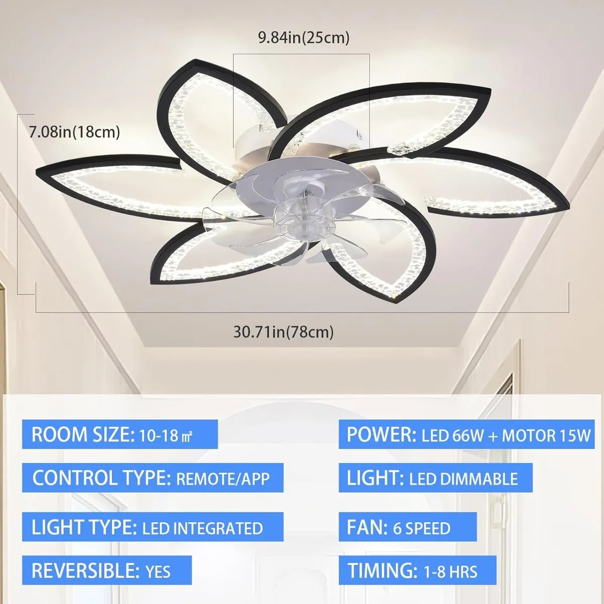 Ceiling Fans with Lights and Remote Modern Fan - Image 2