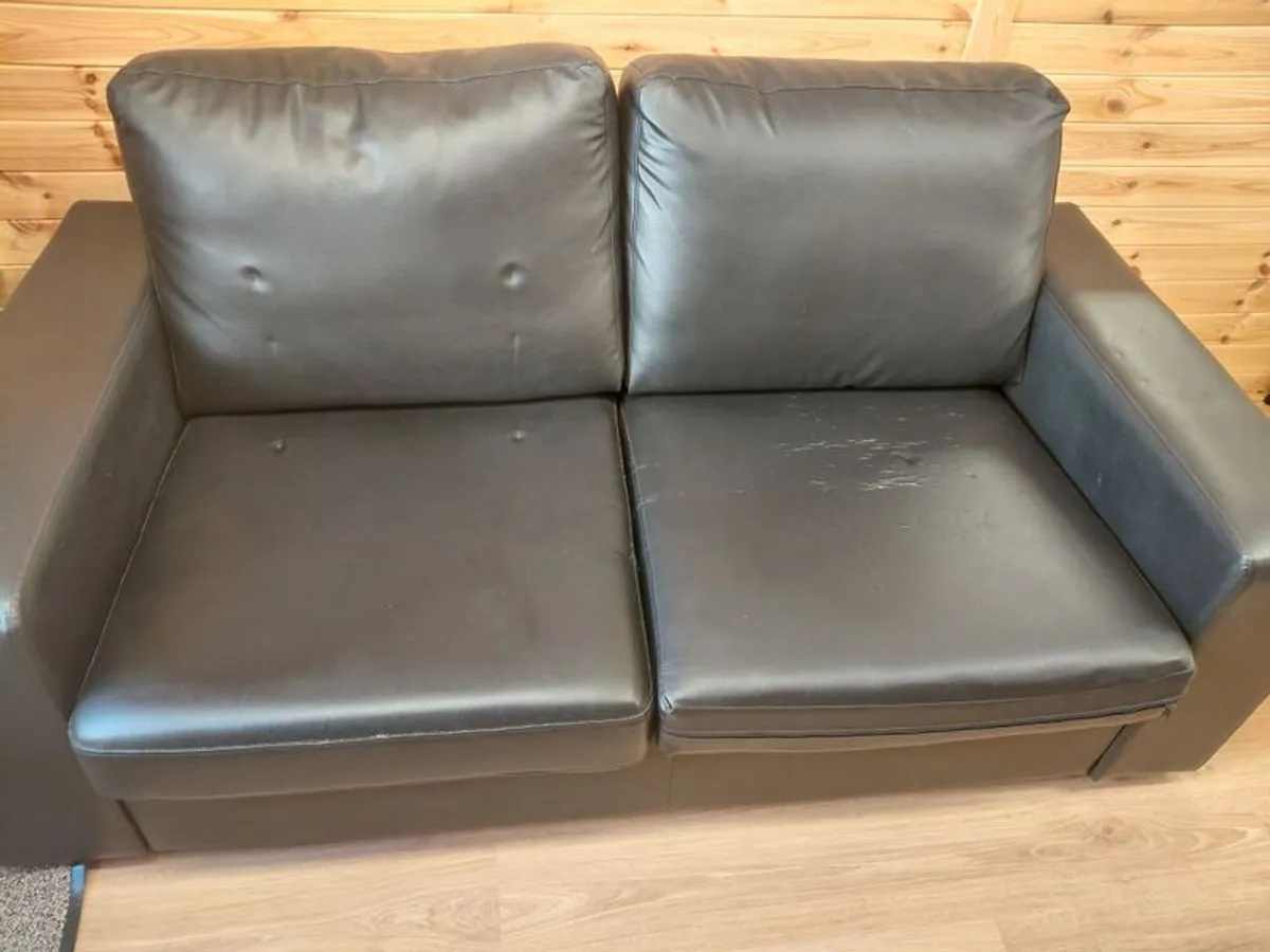 FREE!  2 Seat Leather Sofa - Collection Only this Weekend. - Image 1