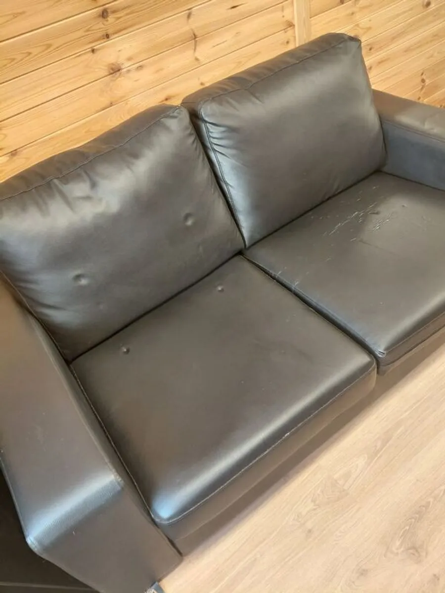 FREE!  2 Seat Leather Sofa - Collection Only this Weekend. - Image 2