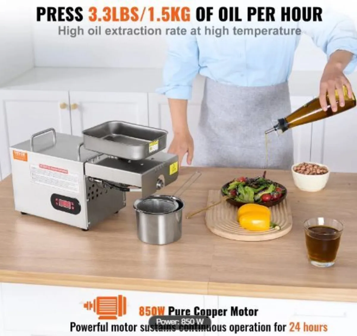 Electric Oil Press Machine, 850W - Image 2