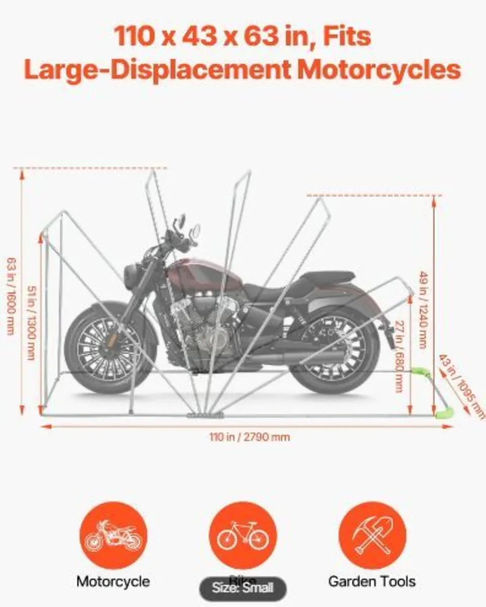 Motorcycle Storage Shelter with Security Lock - Image 2