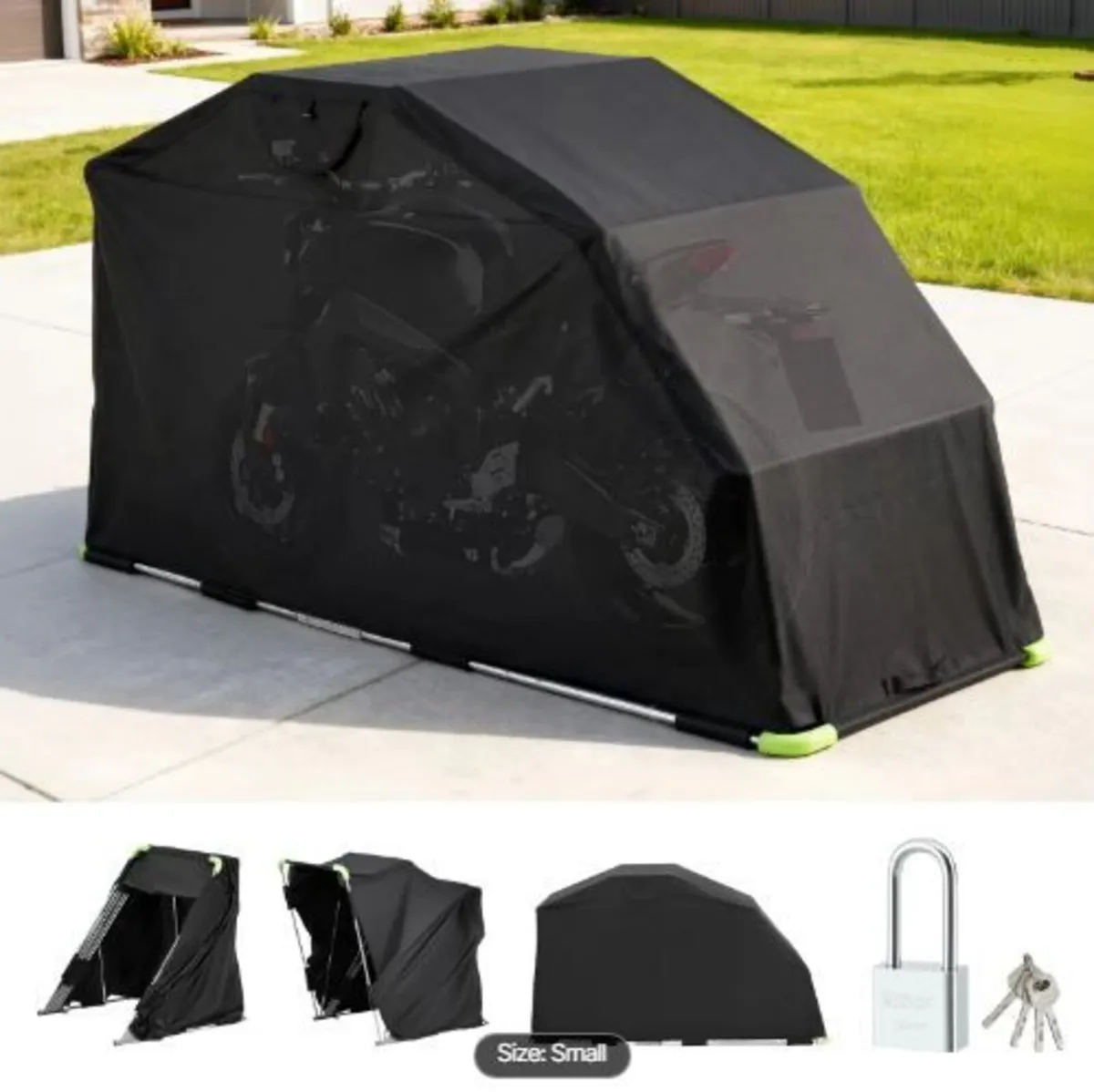 Motorcycle Storage Shelter with Security Lock - Image 4