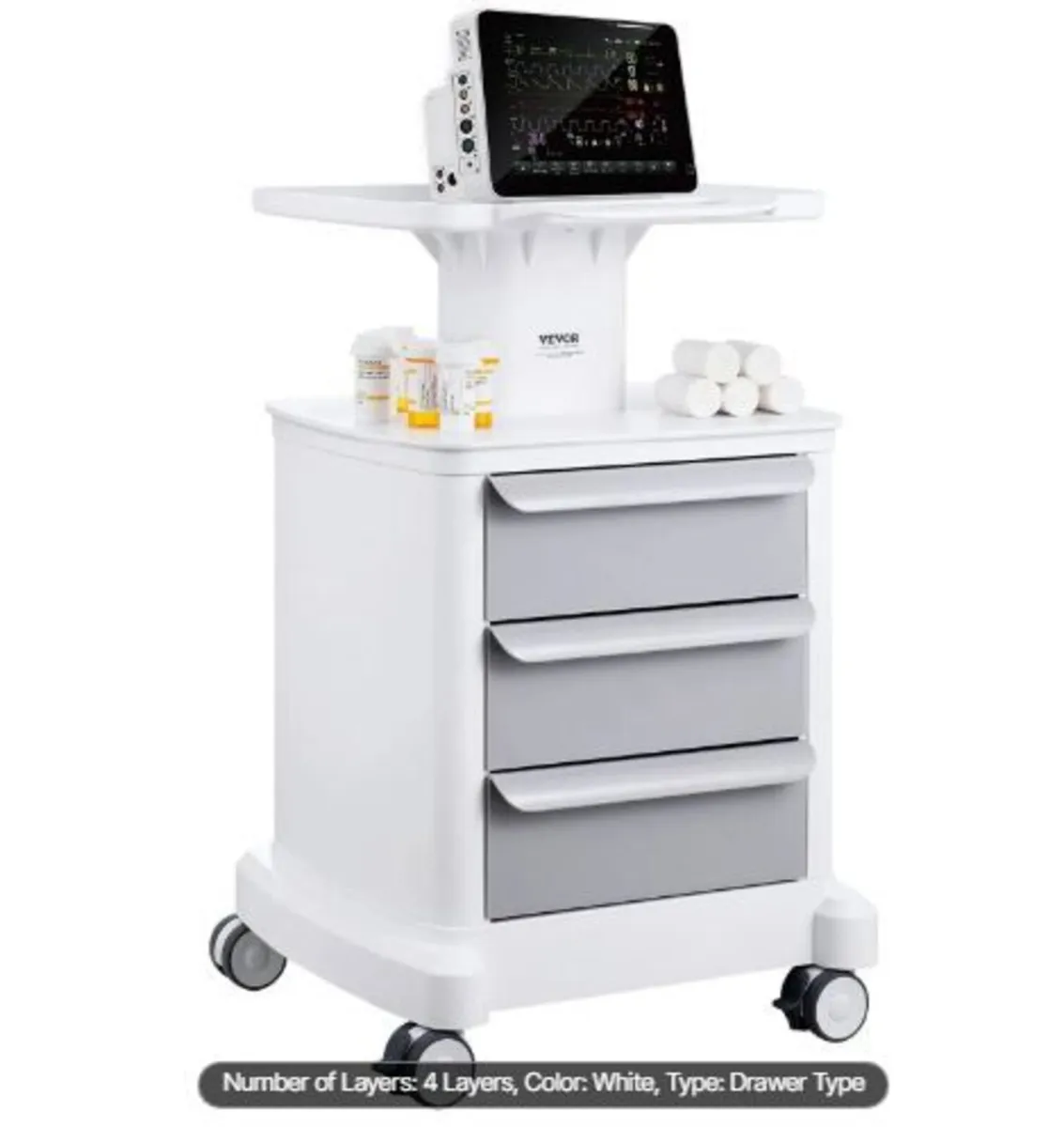 4 Tiers Lab Carts, Lab Utility Cart - Image 4
