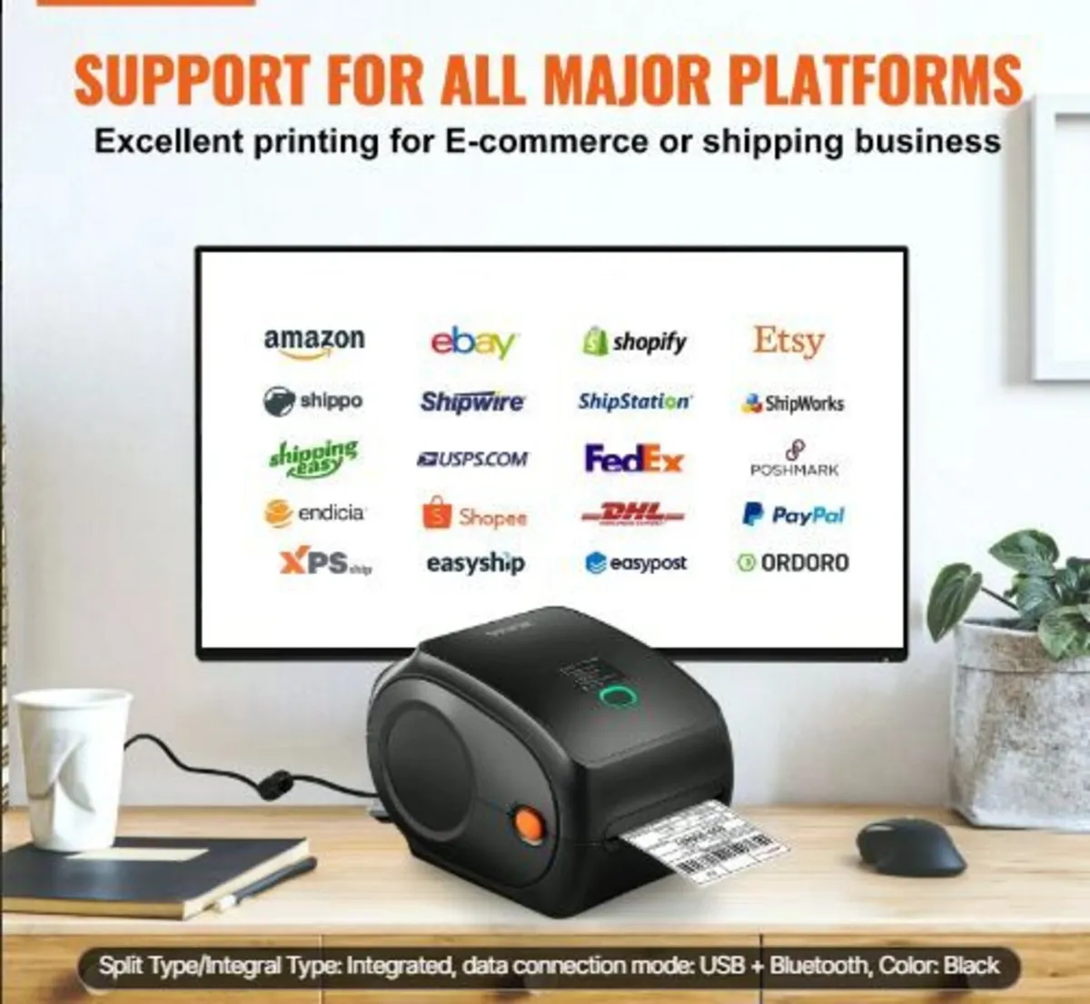 Thermal Label Printer, 300DPI for 4x6 Mailing Pack - Image 1