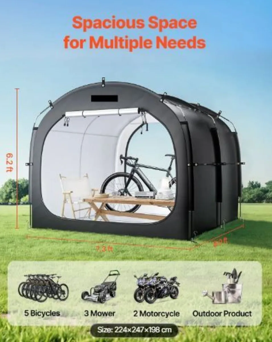 Bike Storage Tent, 5 Bikes, Outdoor - Image 3