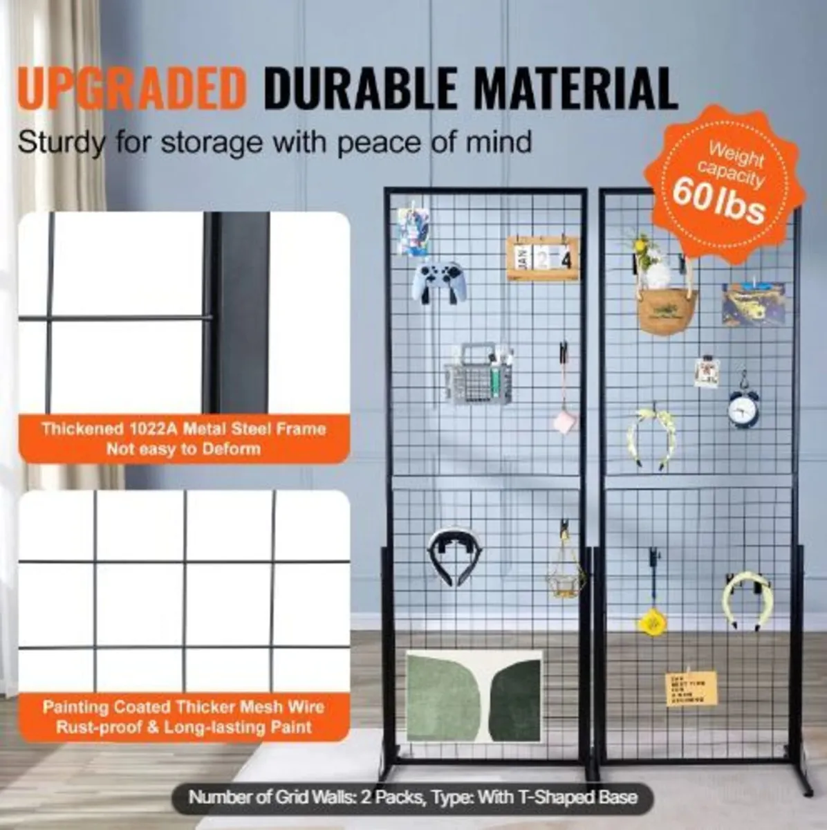 61 x170.7 cm Grid Wall Panels Tower, 2 Packs - Image 2