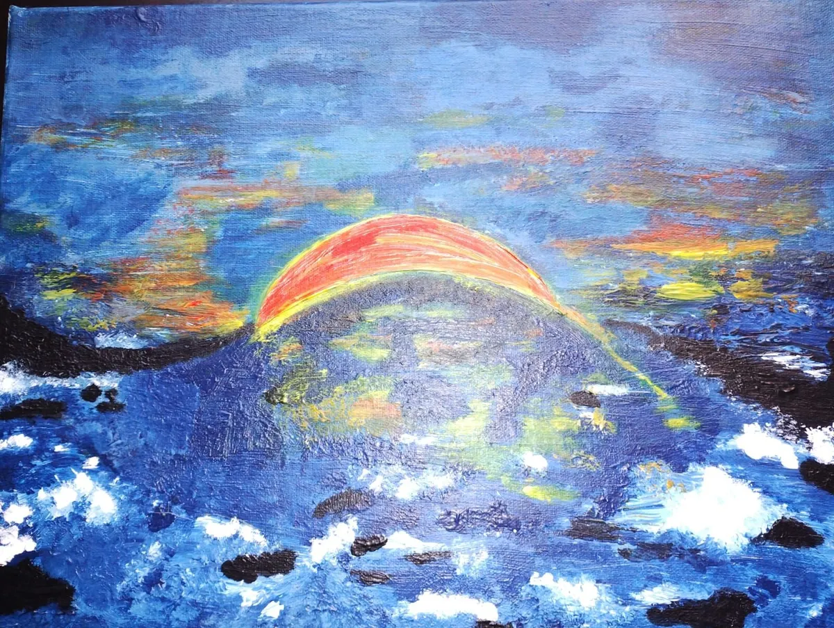 Vintage Coastal Sunset Landscape Canvas... - Image 3