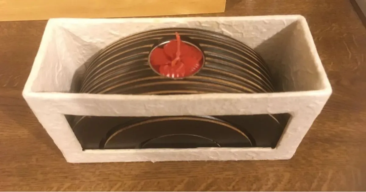 BRAND NEW Set of 3 Wooden Candle Holders in Box - Image 2