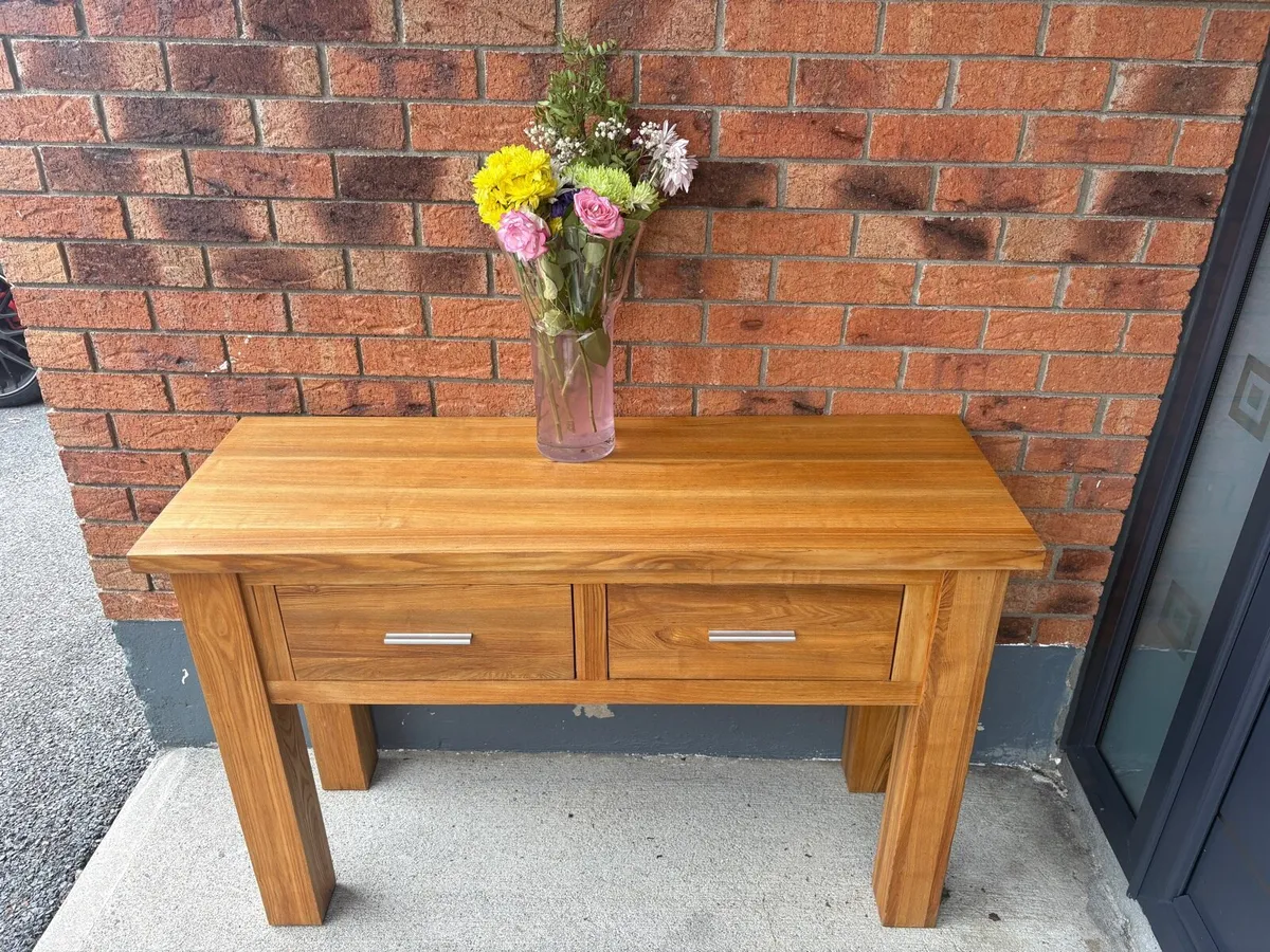 Solid oak console table/desk - Image 1