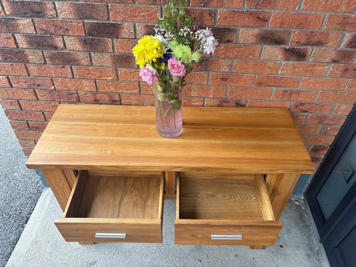 Solid oak console table/desk - Image 2