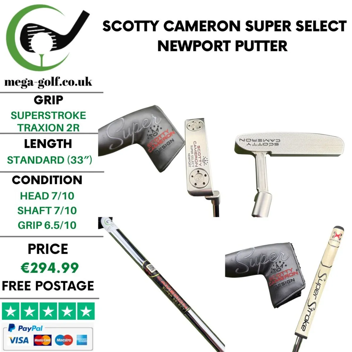 Scotty Cameron Super Select Newport Putter / 33" - Image 1