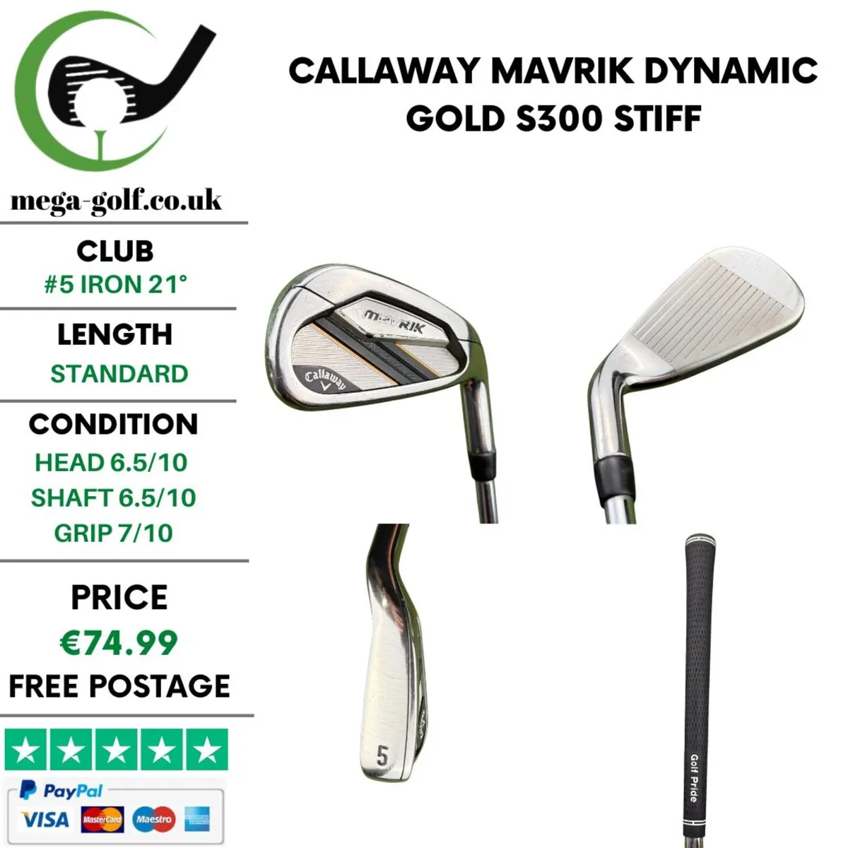 Callaway Mavrik #5 Iron 21° / Stiff - Image 1