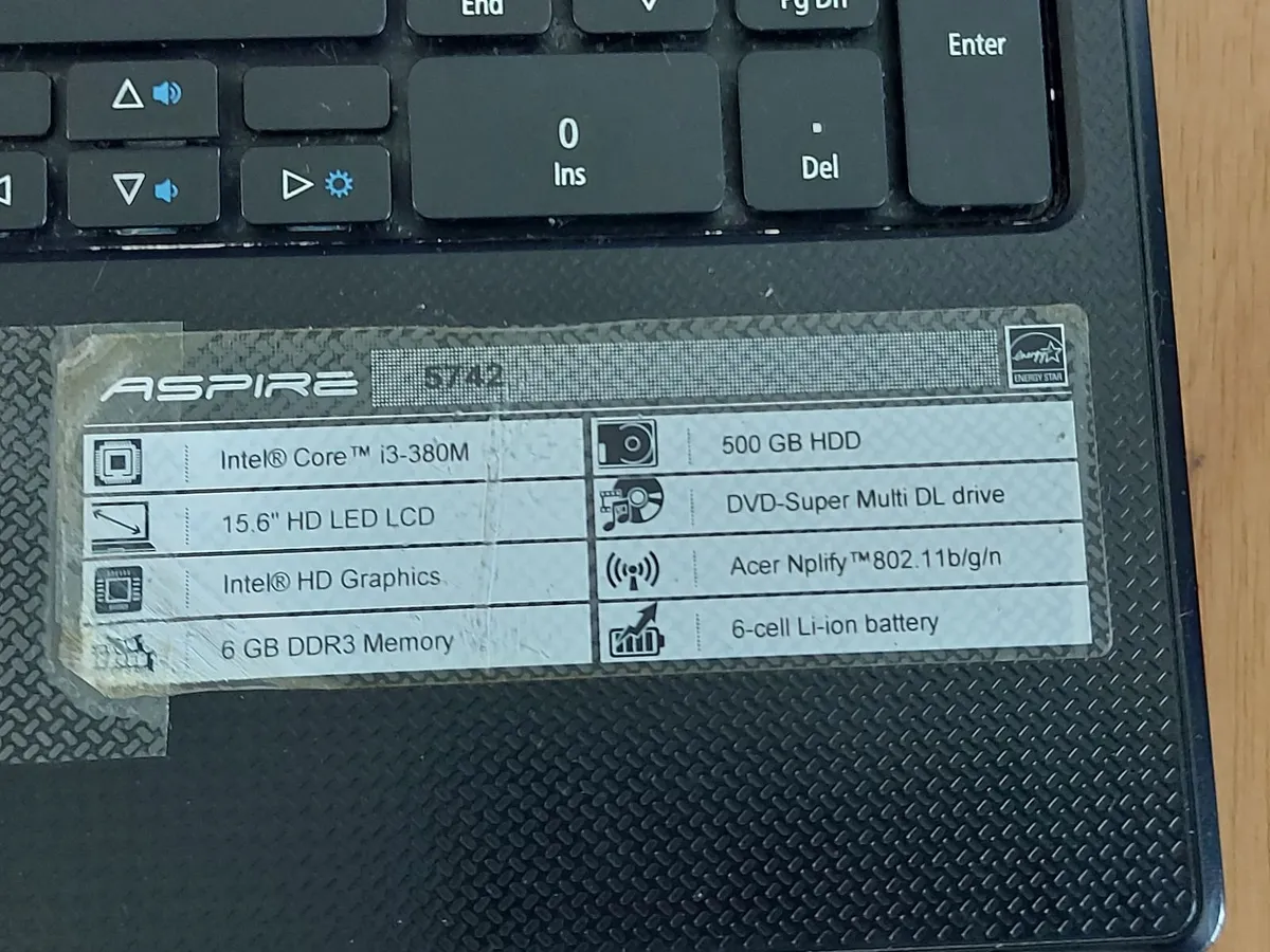 ACER Aspire Laptop 5742, 6GB Ram, 500GB HDD, - Image 3