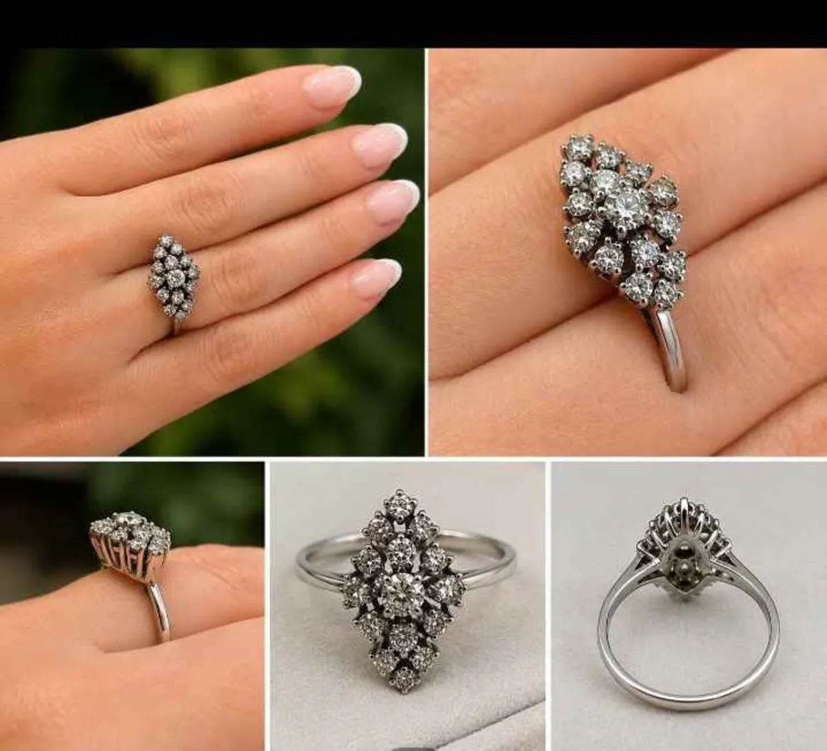 Diamond cluster ring - Image 2