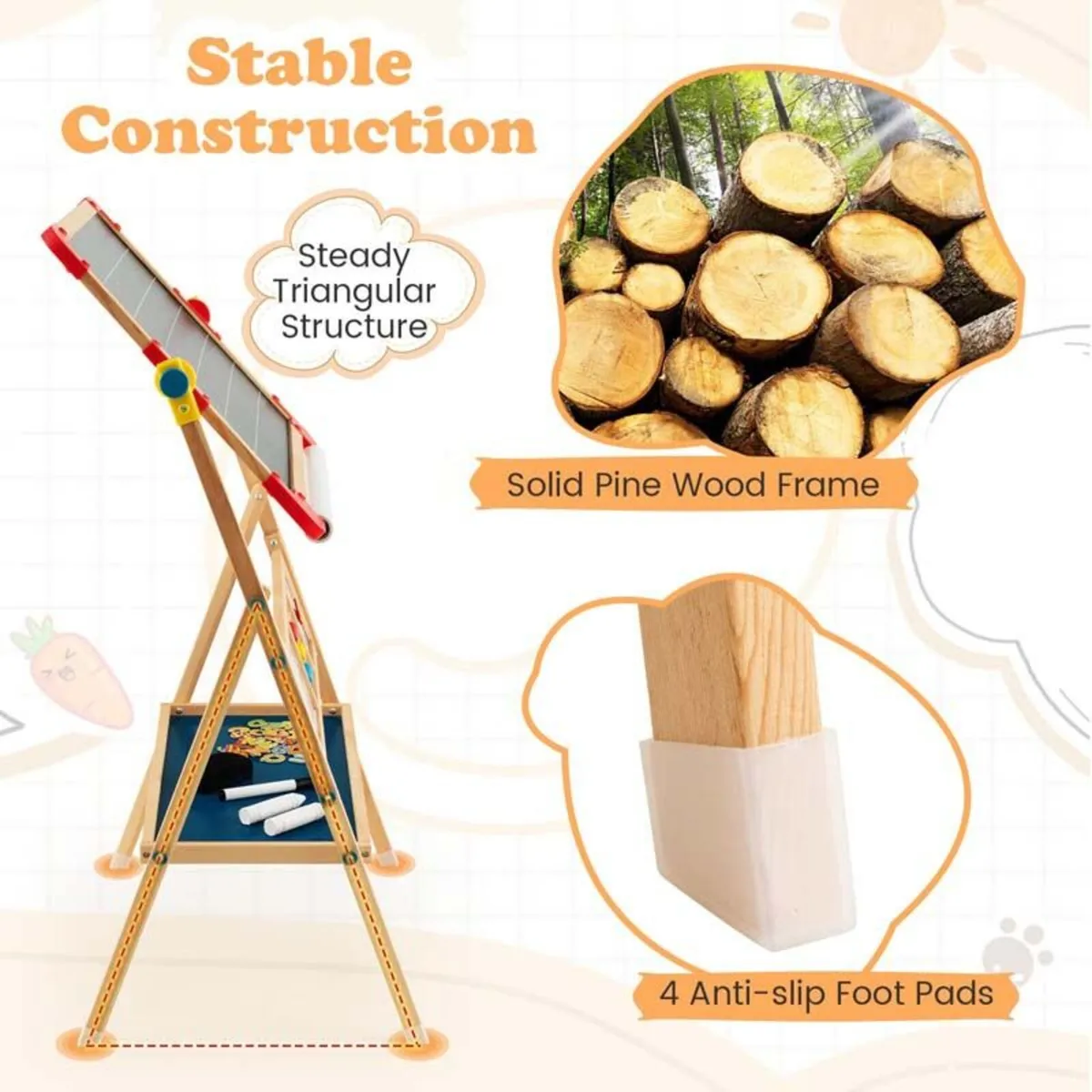 Wooden Art Easel for kids - Image 3