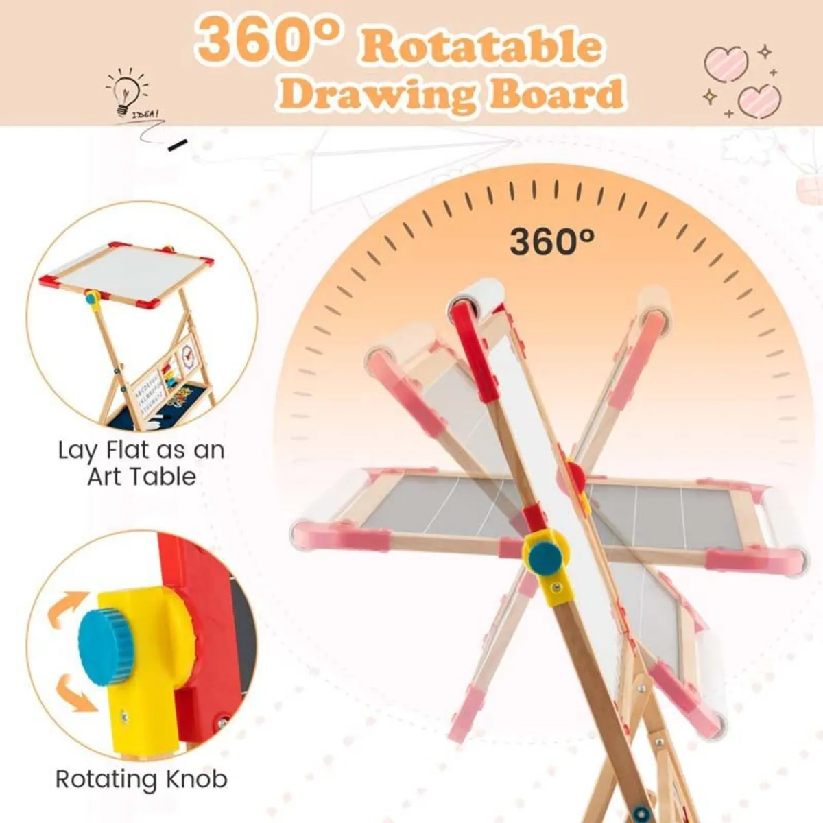 Wooden Art Easel for kids - Image 4
